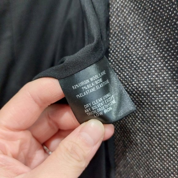 Lafayette 148 Brown Textured Open Front Wool Blazer Size 14 - Picture 8 of 9